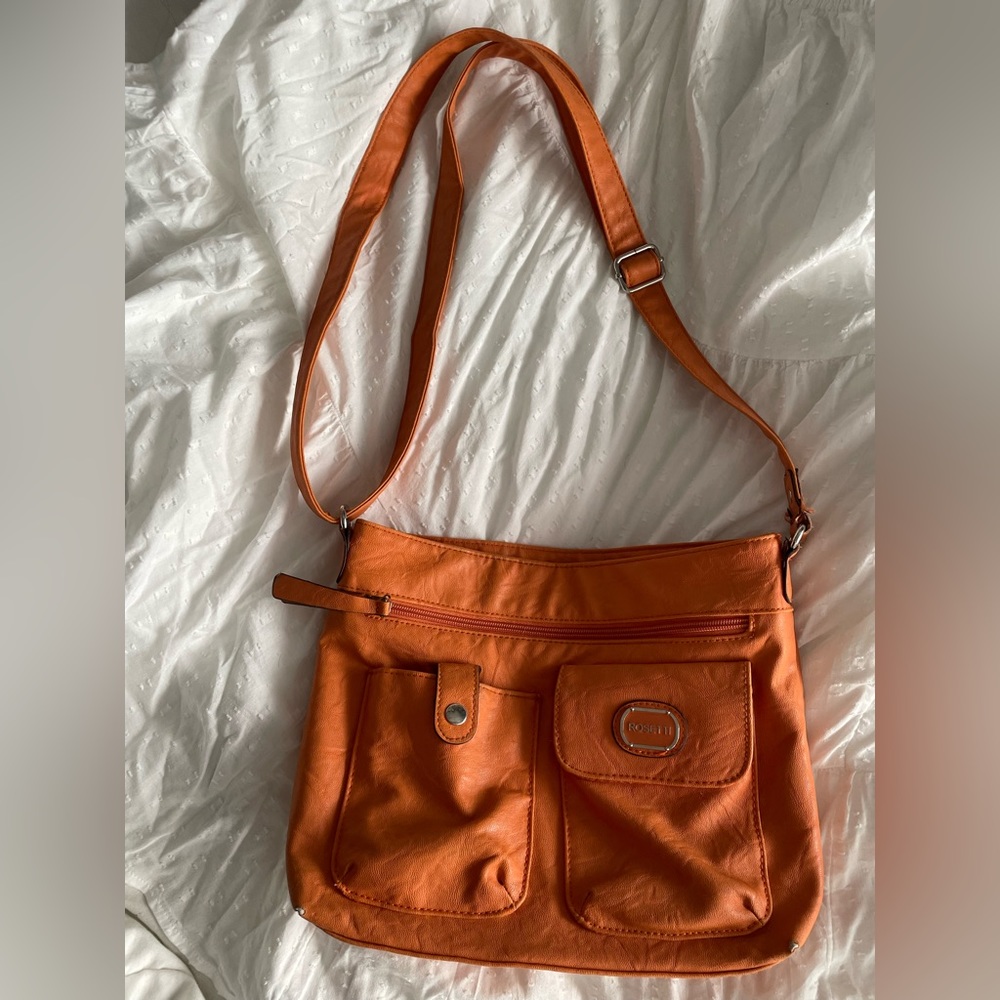 Orange Rosetti Purse w/ Adjustable Strap & phone pouch - crossover/shoulder bag